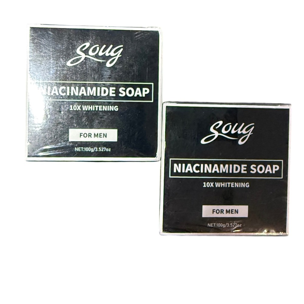 2X Soug Niacinamide Soap 10X Whitening‎ For Men Skin Care Cleansing 3.527oz